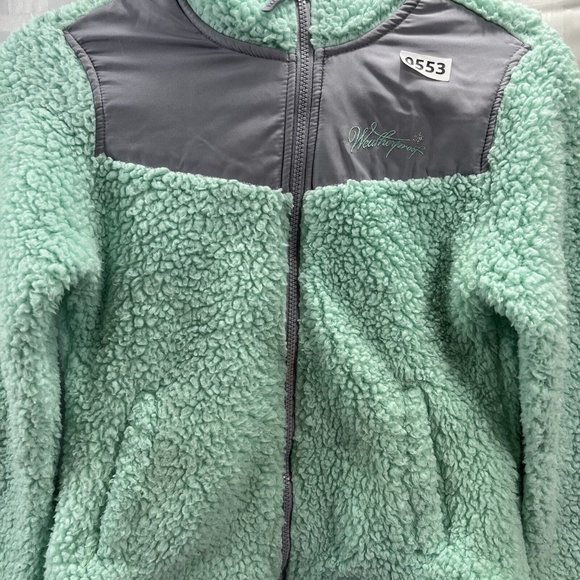 Weatherproof Girl's Green Jacket Hoodie Outerwear Size M 10-12 - Picture 7 of 16